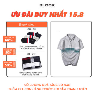 Áo polo nam slimfit BLOOK vải thun mềm mịn cotton co giãn phối màu trẻ trung 33380