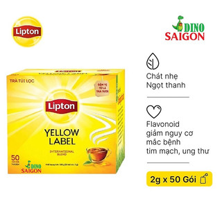 Hộp 50 gói trà túi lọc lipton nhãn vàng 2g/gói