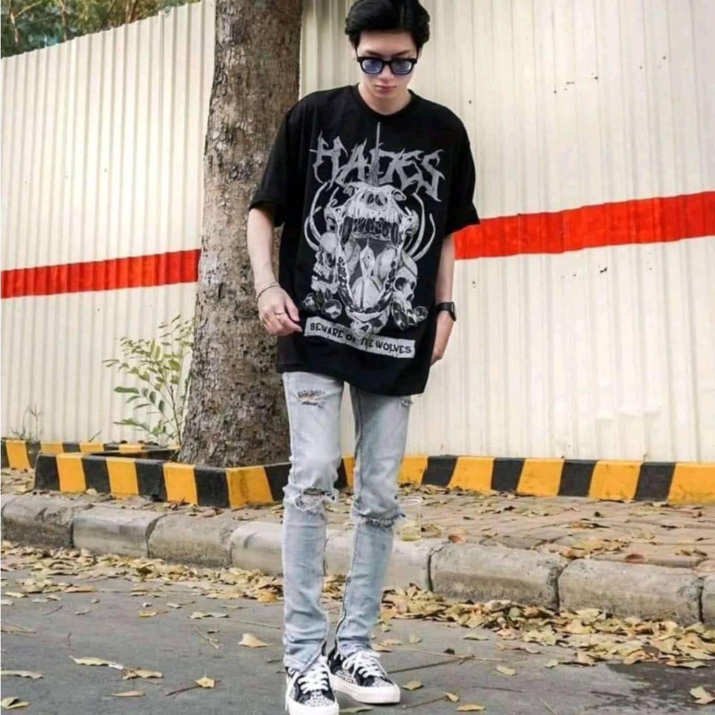 Áo thun unisex tay lỡ form rộng SANI M229