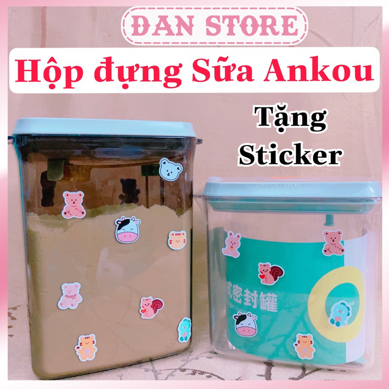 Tách Lẻ- Nắp hộp trữ sữa Ankou 1,7l 2.3l chính hãng, thân hộp ankou màu trắng nâu. Hộp bảo quản sữa công thức