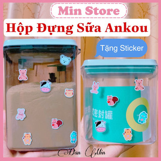 Hộp Ankou đựng 400g 700g và 900g sữa bột Chính Hãng, hộp đựng sữa công thức ankou, Hộp đựng sữa bột ankou kín