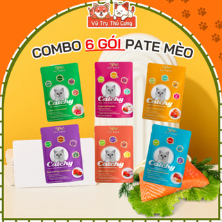 Combo 6 gói Pate 5Plus Catchy cho mèo 70g