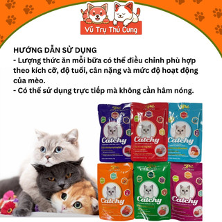 (Combo 12 Gói) Pate Catchy Cho Mèo Từ Thịt Thật 70g