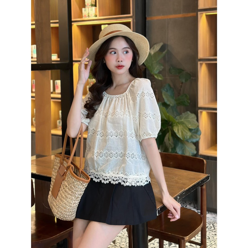 Áo Kiểu - 65 - Cột Dây Ngang Sau - Ren - F