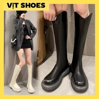 Bốt cao cổ đế cao da thời trang ullzang đế bánh mì K33