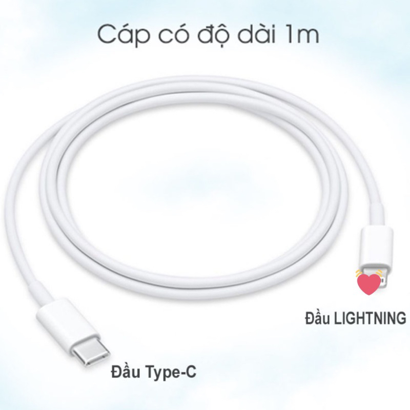 Sạc nhanh PD 20W, Bộ sạc nhanh 20w dây cáp TypeC cho các dòng  TÁO 🍏