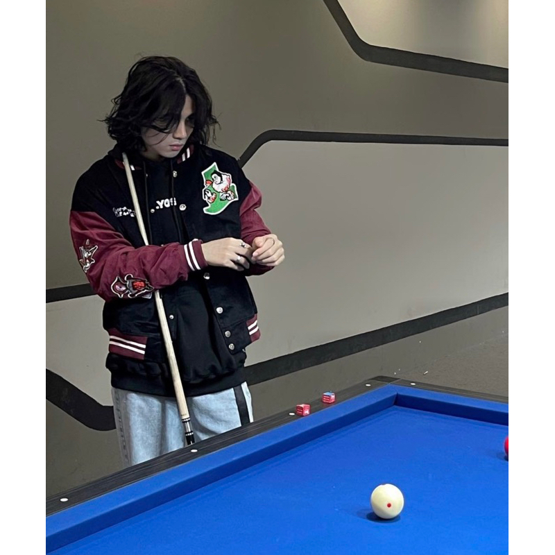 Áo khoát Varsity LYOS 2 phối màu  new full tag bọc