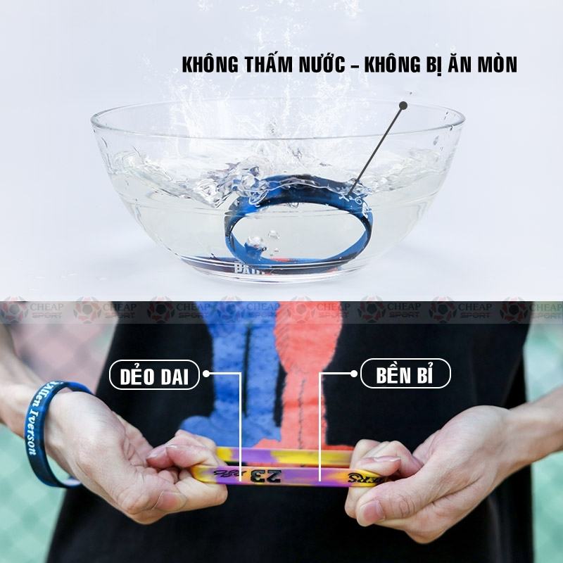 Vòng Đeo Tay Phát Sáng, Vòng Tay Cao Su Thể Thao Phản Quang Bóng Rổ Nam Nữ PRO SPORT