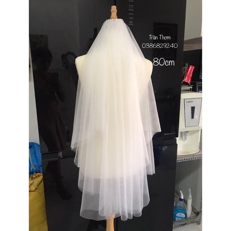 Lúp cô dâu có sẵn lược cài đính đá hạt trai TH06