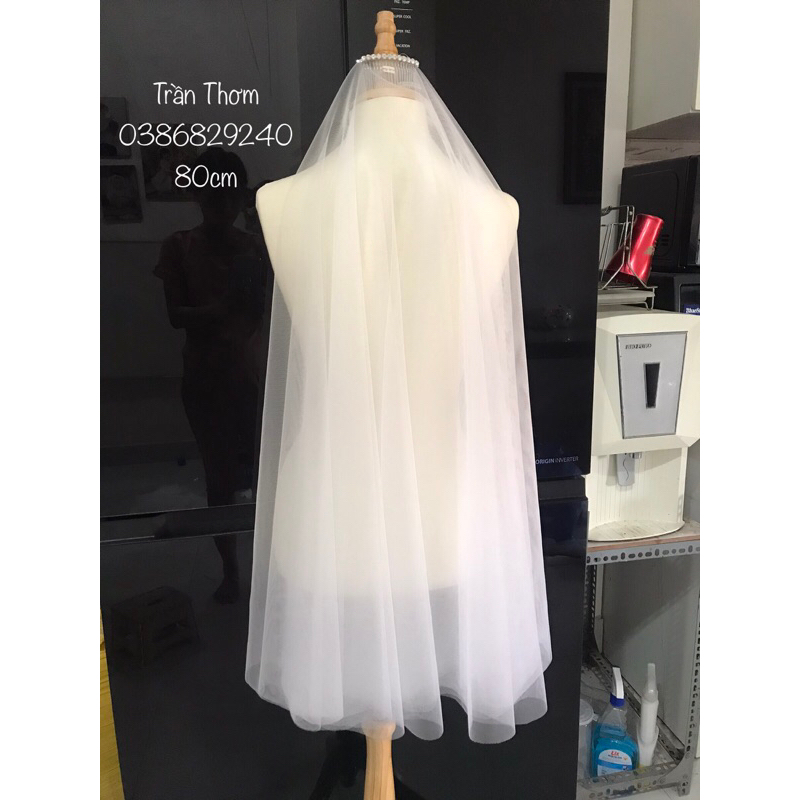 Lúp cô dâu, khăn voan cô dâu lược cài gắn đá TH03