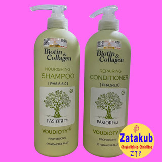 Dầu gội xả Biotin & Collagen New Oil Control kiềm dầu mượt tóc 1000mlx2