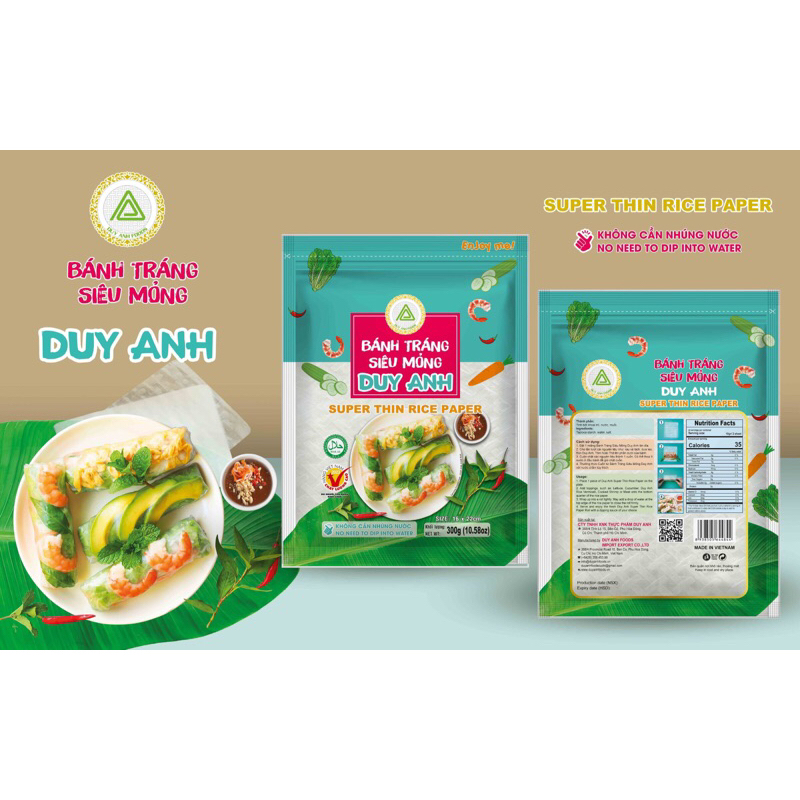 Bánh tráng siêu mỏng Duy Anh- không nhúng nước dai ngon hàng xuất khẩu gói 300gr