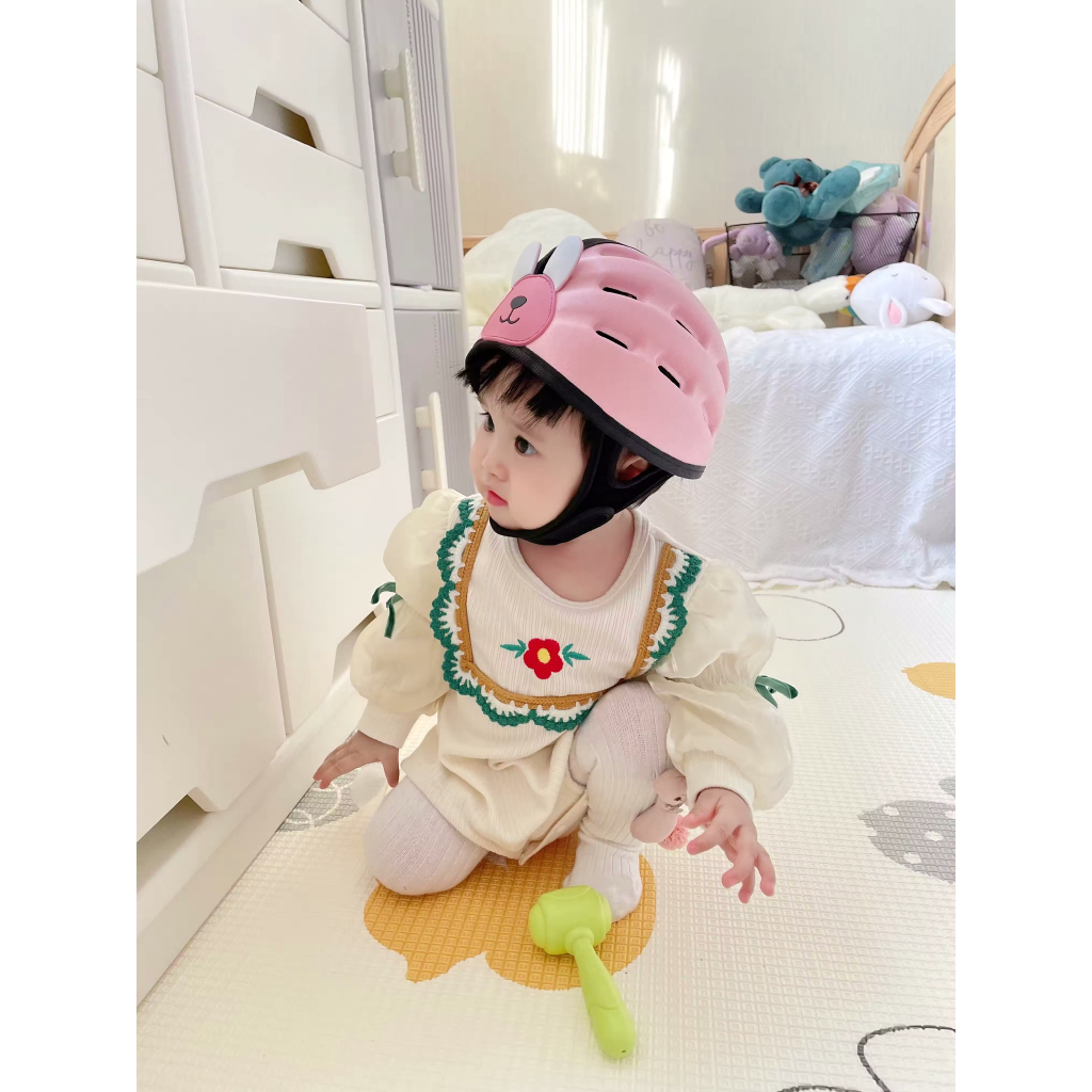 Mũ bảo hiểm bảo vệ đầu cho bé tập đi, bé đi xe đạp Mumguard Sư tử 1- 5 tuổi.