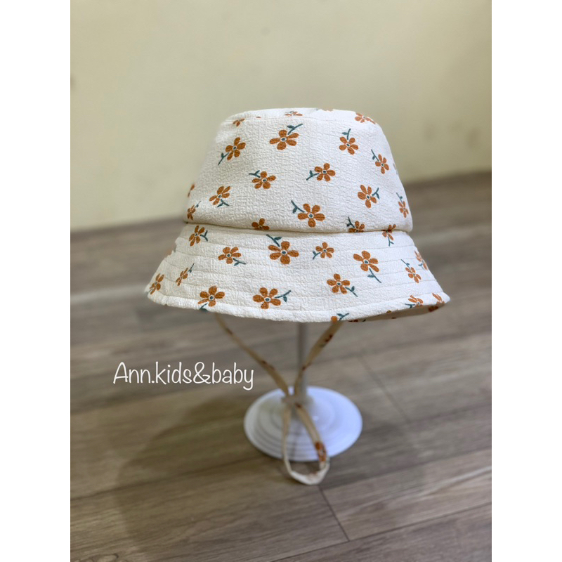 Mũ bucket 3 lớp cho bé gái chất liệu đũi xốp