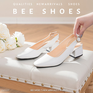BEESHOES - GIÀY BÚP BÊ NỮ MŨI VUÔNG TRƠN - GIÀY BÚP BÊ NỮ MŨI VUÔNG ĐẾ VUÔNG CAO 3 PHÂN SẴN MÀU ĐEN - BE - TRẮNG 210107