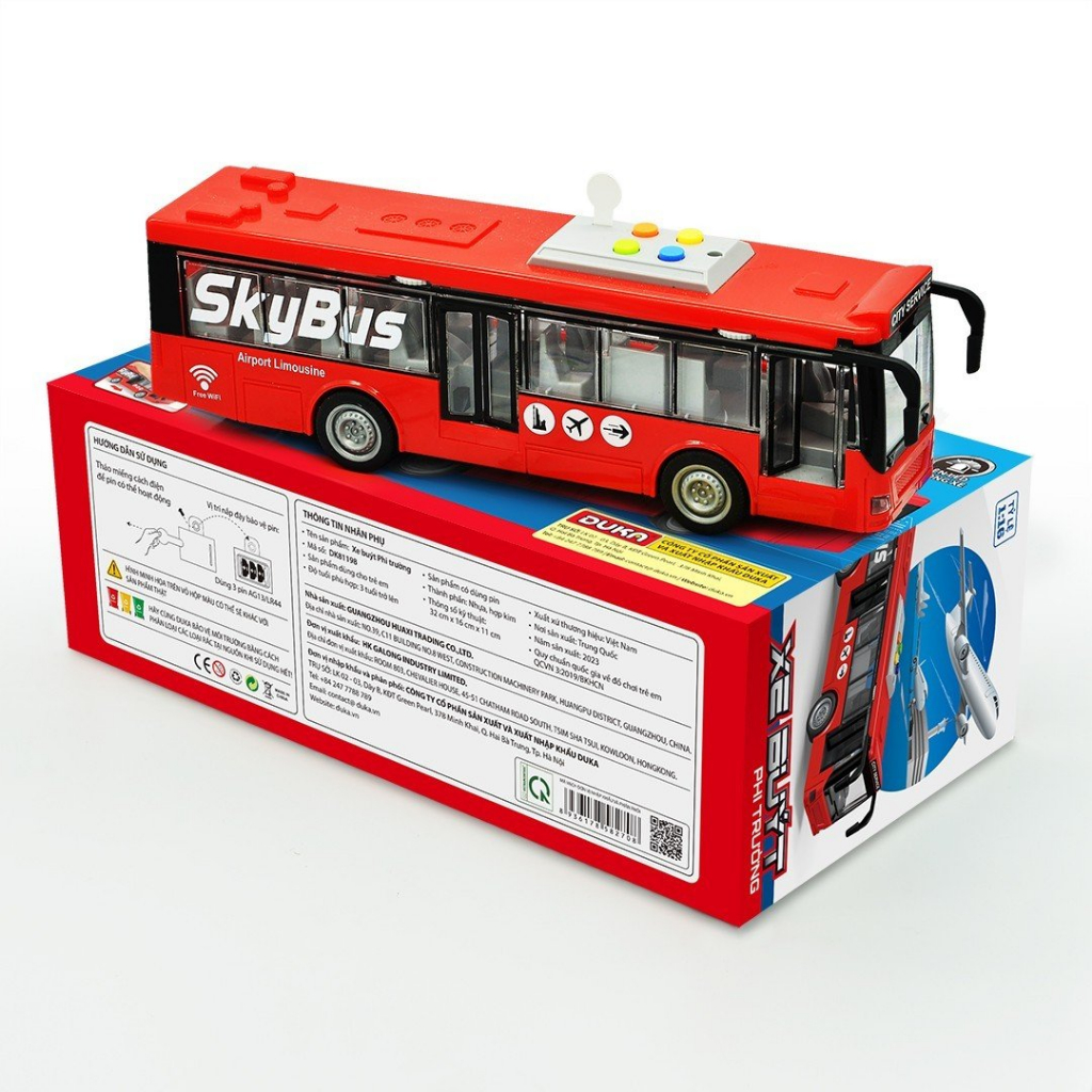 Đồ Chơi DuKa:Xe Buýt Phi Trường (Màu Đỏ) DK81198