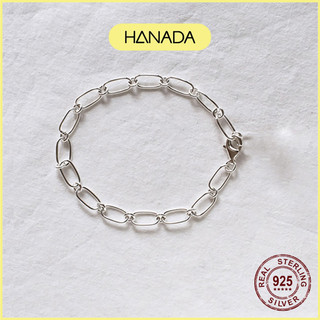 Lắc Tay Bạc Hanada Unisex Xích Bảng Lớn 1154 F12