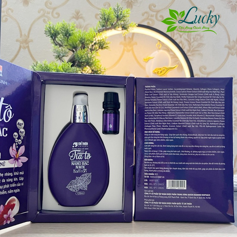 Dung dịch vệ sinh Tía tô Nano bạc NMN Saffron, Dùng cho cả Nam và Nữ + Tặng kèm nước hoa vùng kín