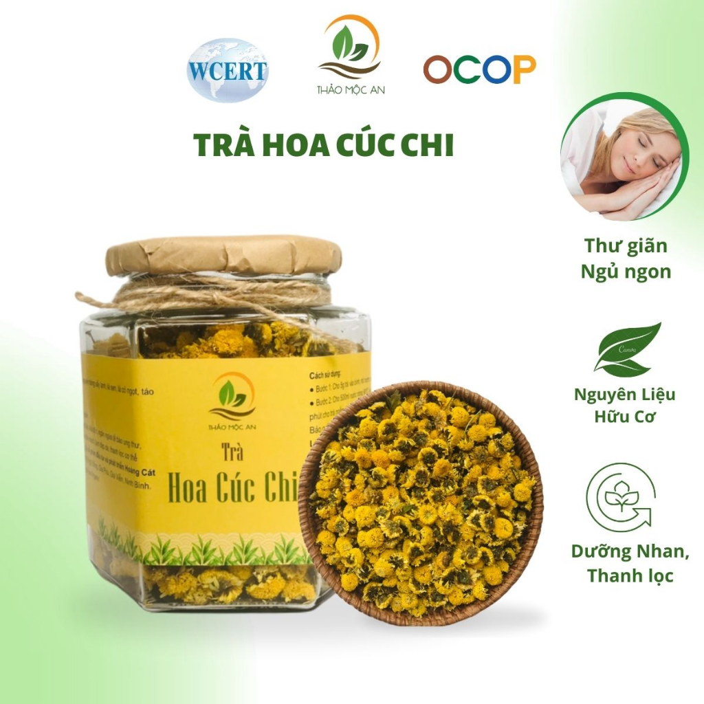 Trà Hoa Cúc Chi Ngủ Ngon, Dưỡng Nhan, Giải Nhiệt 50gram - Thảo Mộc An
