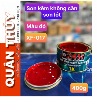 [SƠN KHÔNG CẦN LÓT] Sơn kẽm, sơn sắt mạ kẽm XINGFA 24h màu Đỏ XF-017 (400g) - nhanh khô, không ngả màu.