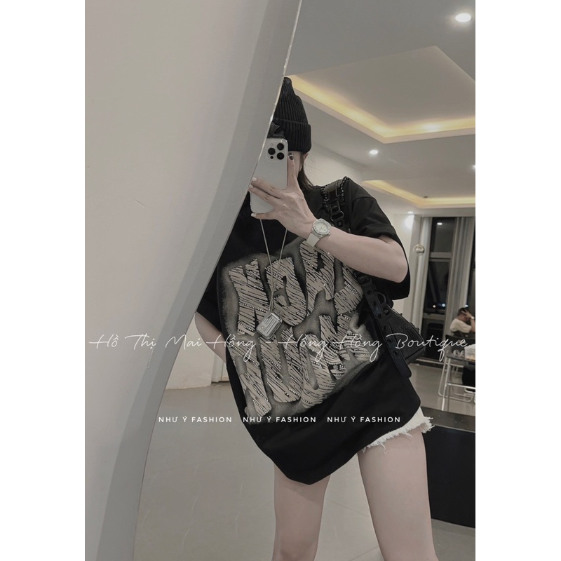 Áo Phông Chữ Đá Nổi Form Rộng QC L1