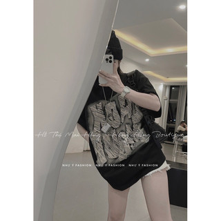Áo phông chữ đá nổi form rộng qc l1