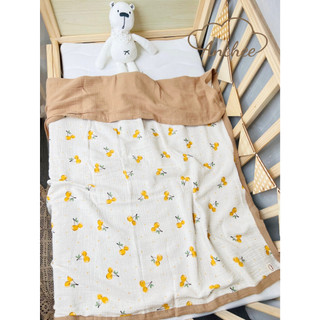 Chăn 4 lớp cho bé, chăn đắp viền boona vải xô muslin siêu mềm họa tiết cute cho bé