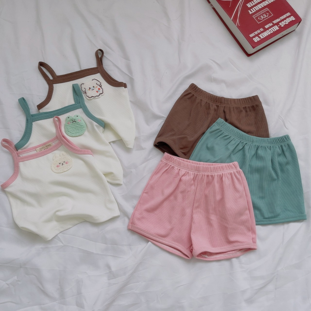 Bộ Quần Áo 3 Lỗ Cho Bé Gái, Bộ Quần Áo 2 Dây Cute Chất Siêu Mát Hàng Loại 1 Cho Bé Gái