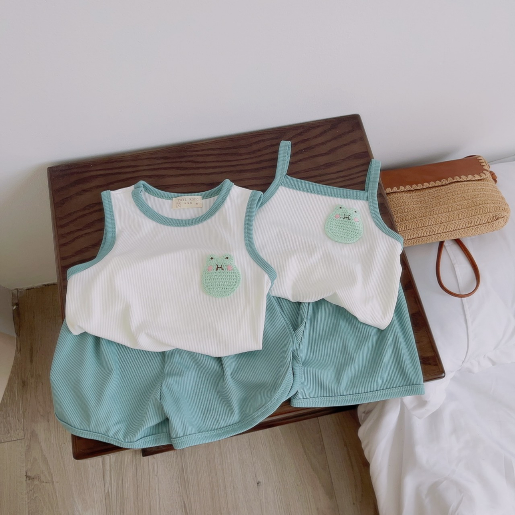 Bộ Quần Áo 3 Lỗ Cho Bé Gái, Bộ Quần Áo 2 Dây Cute Chất Siêu Mát Hàng Loại 1 Cho Bé Gái