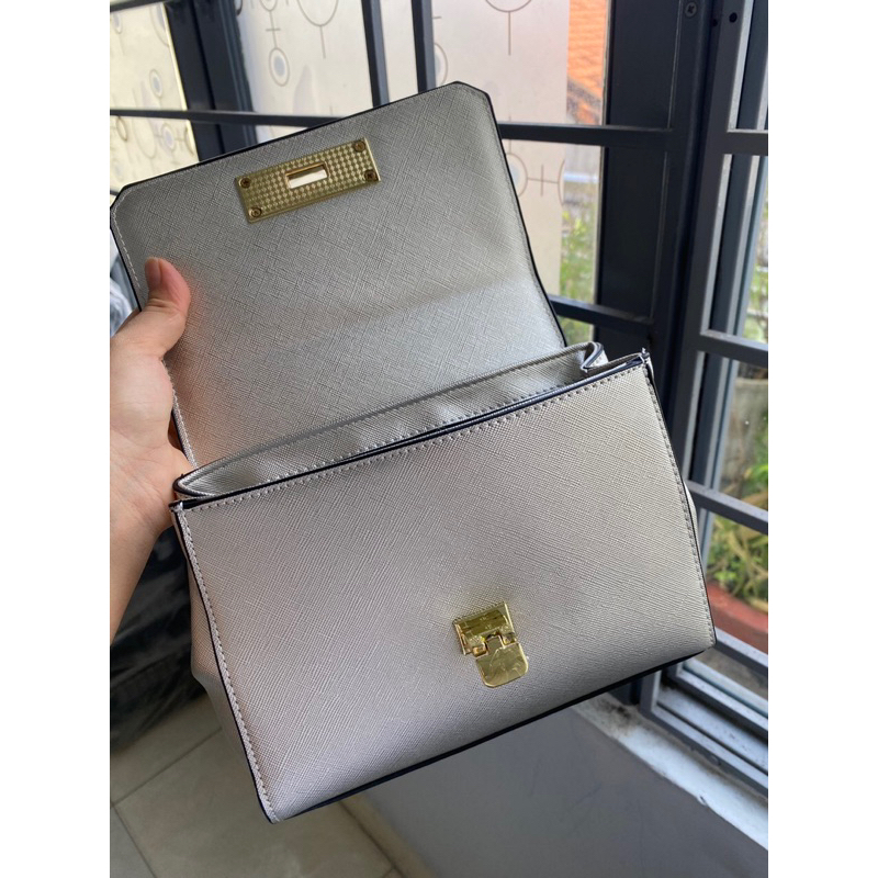 Túi xách nữ m  k Eva màu bạc hàng đẹp giá sale