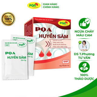 PQA Huyền sâm dùng cho người lớn, trẻ em bị chảy máu cam, xuất huyết dưới da, chảy máu chân răng.