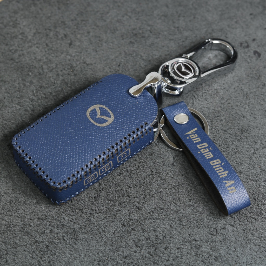 Bao da móc khoá bọc ốp chìa khóa xe ô tô Mazda 3 CX3 CX30 CX8 - Da bò thật mazda