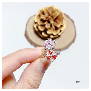 Nhẫn hoa đá trẻ em bạc ta