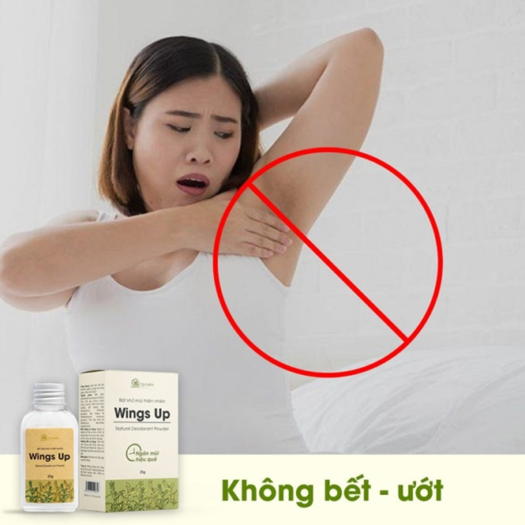 Bột khử mùi Wings Up khử mùi hôi chân, hôi nách, giày giảm tiết mồ hôi khô thoáng, an toàn cho da 25g