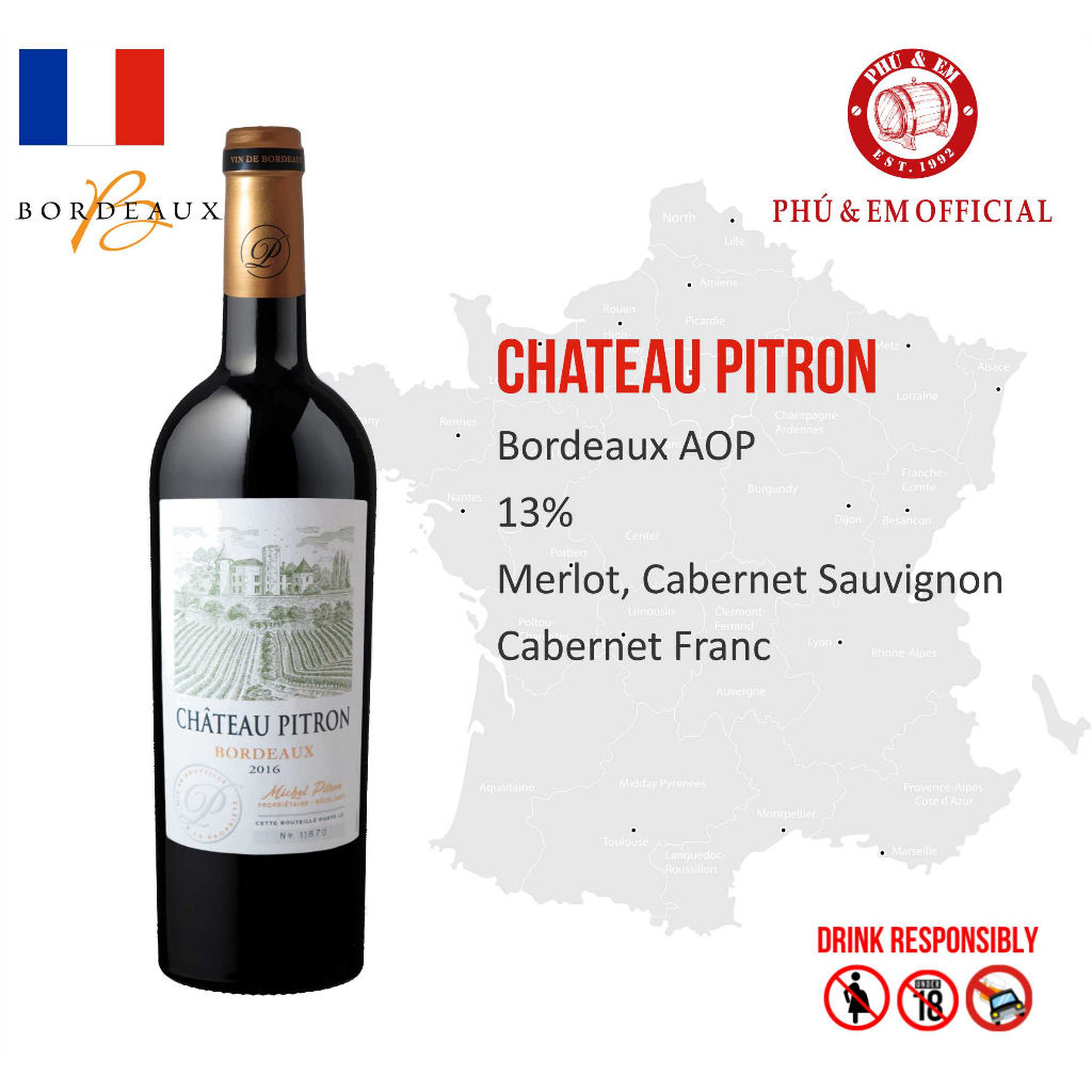 Rượu Vang Đỏ Pháp Bouteille Chateau Pitron