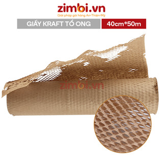 Giấy tổ ong kraft đệm hàng 40cmx50m - Giấy xi măng chống sốc, chống trầy xước thay thế xốp hơi