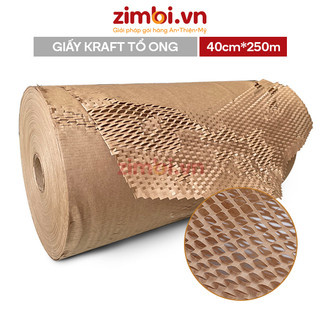 Giấy tổ ong đóng hàng Zimbi 40cmx250m - Giấy kraft chống sốc, chống trầy xước