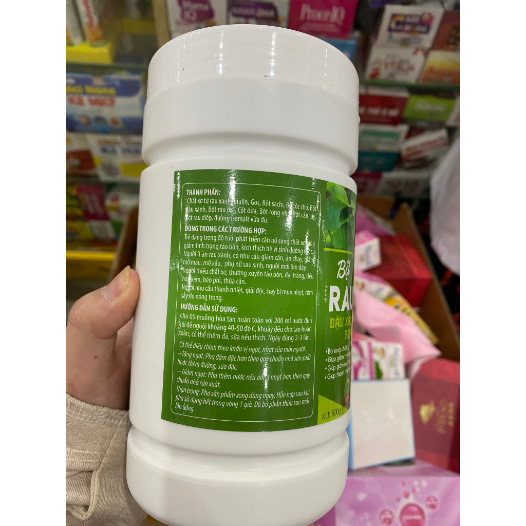 Bột rau má đậu xanh cốt dừa rong nho hũ 500gr siêu ngon