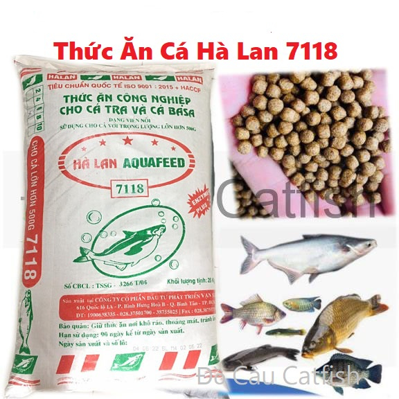 1kg Cám Cá ăn Hà Lan Aquafeed 7118 20 % Đạm Thức Ăn Cá Trê Thức Ăn Cá Tra Thức Ăn Cá Chép Koi Cám Cá
