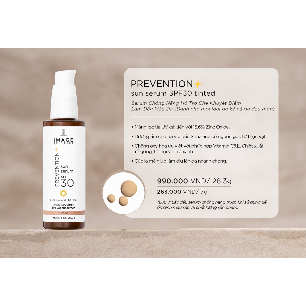 Kem Chống Nắng Che Khuyết Điểm, Làm Đều Màu Da IMAGE Skincare PREVENTION+ Sun Serum SPF30 Tinted 28.3g (new)