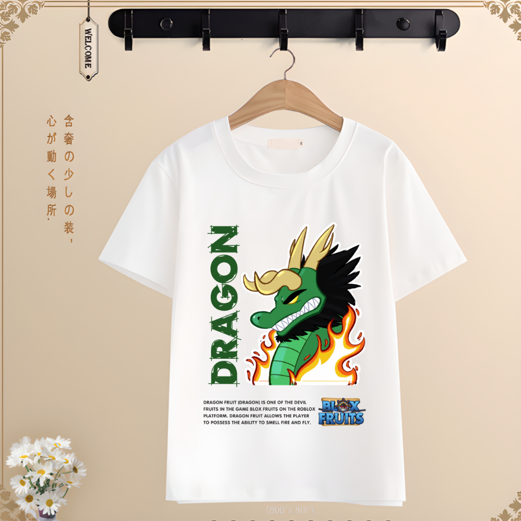Áo Thun In hình Games Blox Fruits Shadow Dragon các trái ác quỷ cực chất cho bé - Có size Trẻ Em