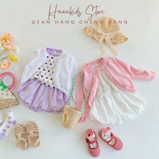 Áo khoác Cardigan cho bé gái, áo khoác len cho bé gái Sunny Haankids