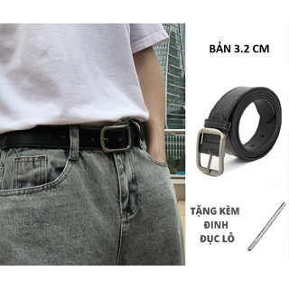  Thắt Lưng Nam Mặt Vuông Bản 2,8cm Dây Nịt Da Nam Nữ Thời Trang Hàn Quốc - DNNN001 