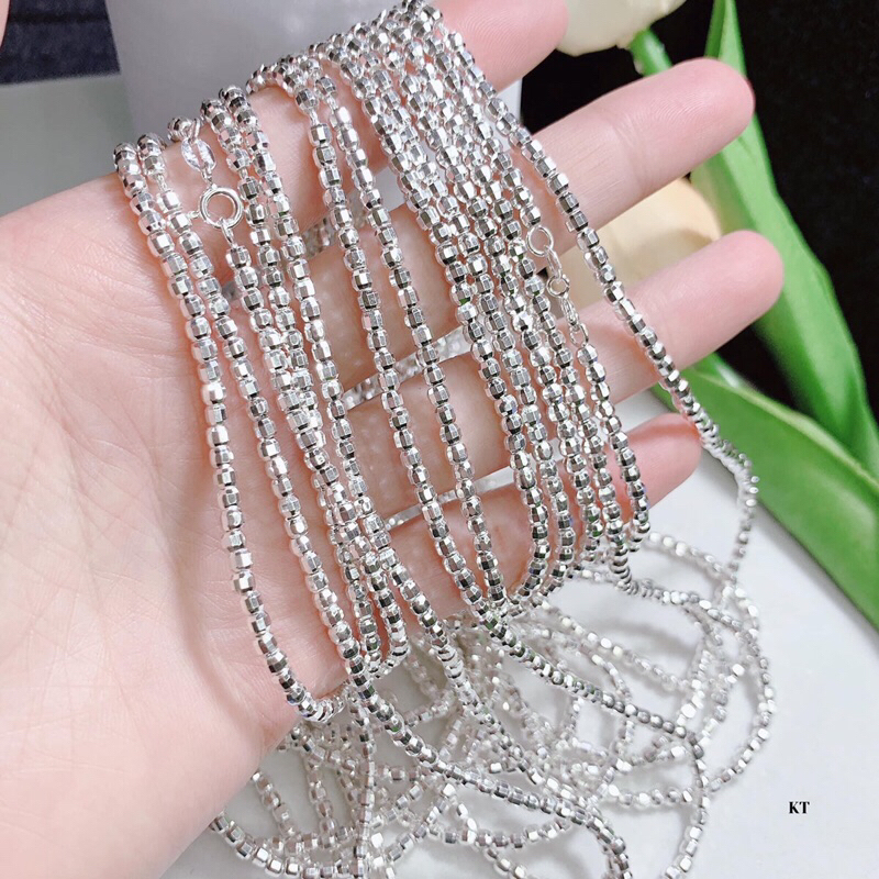 LẮC TAY BI PHAY CỠ NHỎ 3 LY CHO BẠN NỮ - LẮC TAY NỮ BẠC TA