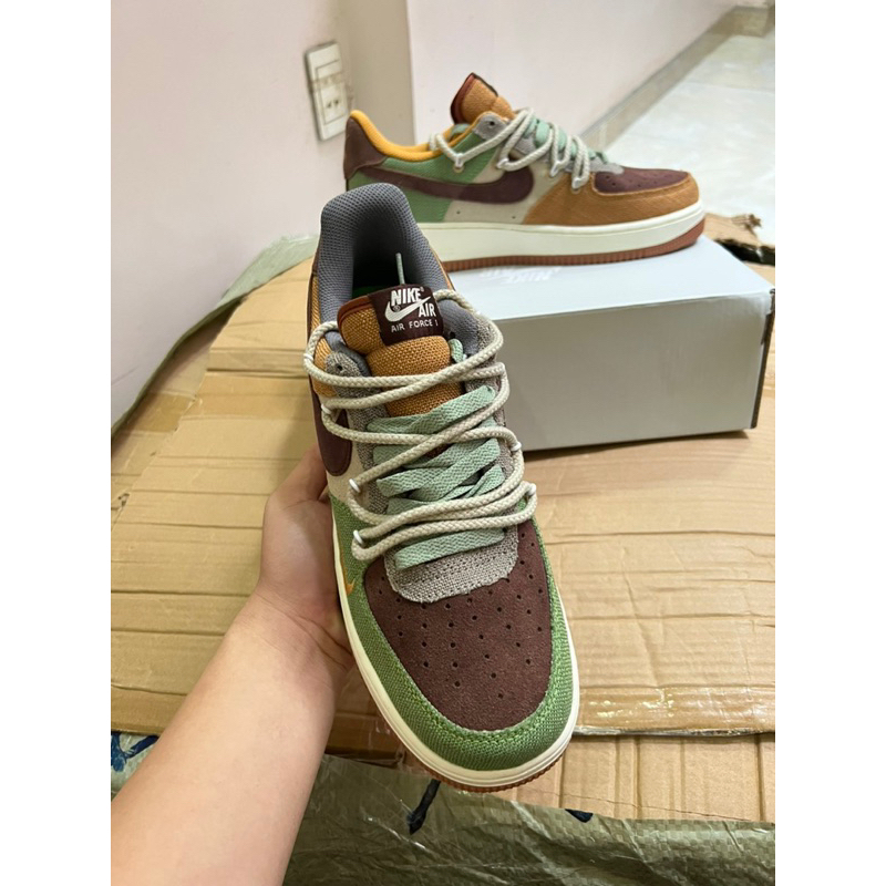 AF1 TRAVIS NÂU CAO CẤP QUÀNG CHÂU Giày Thể Thao Air Force 1 Zion Williamson Voodoo + Full Box