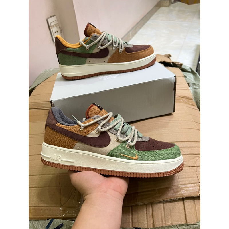 AF1 TRAVIS NÂU CAO CẤP QUÀNG CHÂU Giày Thể Thao Air Force 1 Zion Williamson Voodoo + Full Box