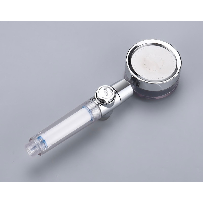 Vòi sen, vòi hoa sen, vòi sen tăng áp cánh quạt đầu xoay 360 độ có nút nhấn stop