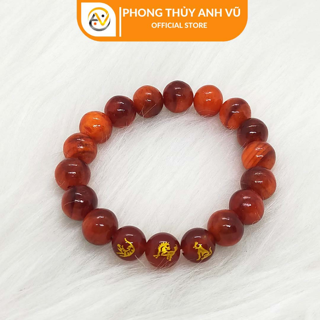 Vòng tay gỗ huyết long tam hợp dần ngọ tuất - size 8 10 12ly - thấu quang - may mắn tài lộc - PHONG THỦY ANH VŨ