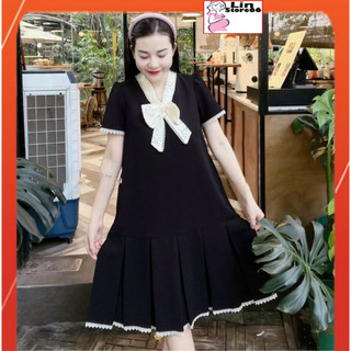Đầm bầu xinh váy bầu mùa hè thiết kế cổ hoa nơ dễ thương a216 lin store66
