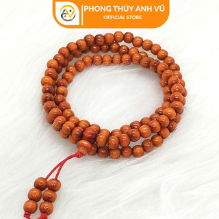 Vòng gỗ huyết long 108 hạt - size 6 ly 8ly - may mắn trừ tà hóa sát - bảo hành 12 tháng